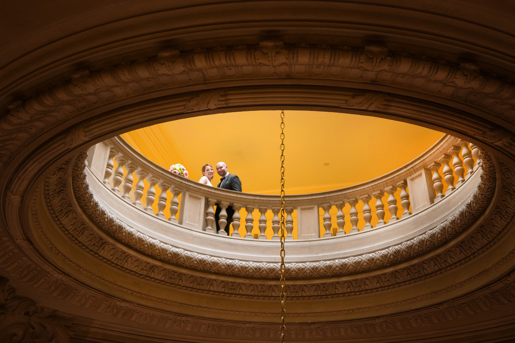 Couple Above the Rotunda at City Hall