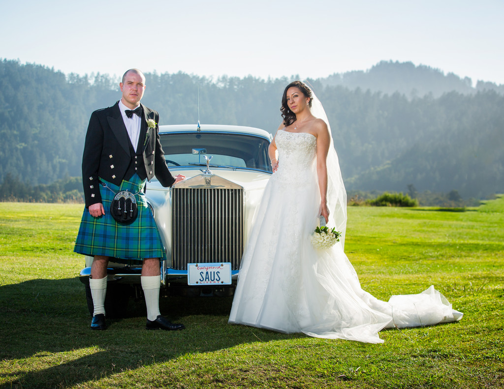City Hall Wedding Chic with a Rolls-Royce, Las Pulgas Water Temple