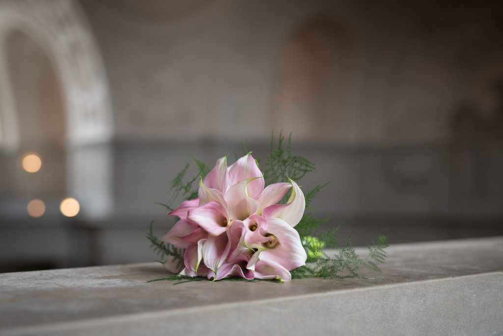 Charming Pink Bouquet: A Bride's Floral Delight at SF City Hall