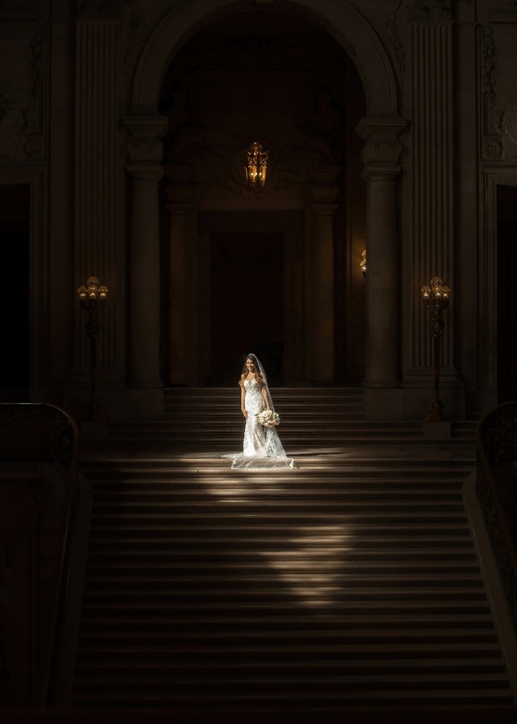 Bride in Natural Light: A Stunning Pose on 4th Floor