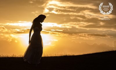 Elegant Silhouette of Woman at Sunset in Puerto Rico