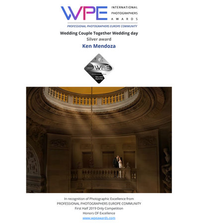 WPE - International Photographers Awards - Certificate delivered to Ken Mendoza