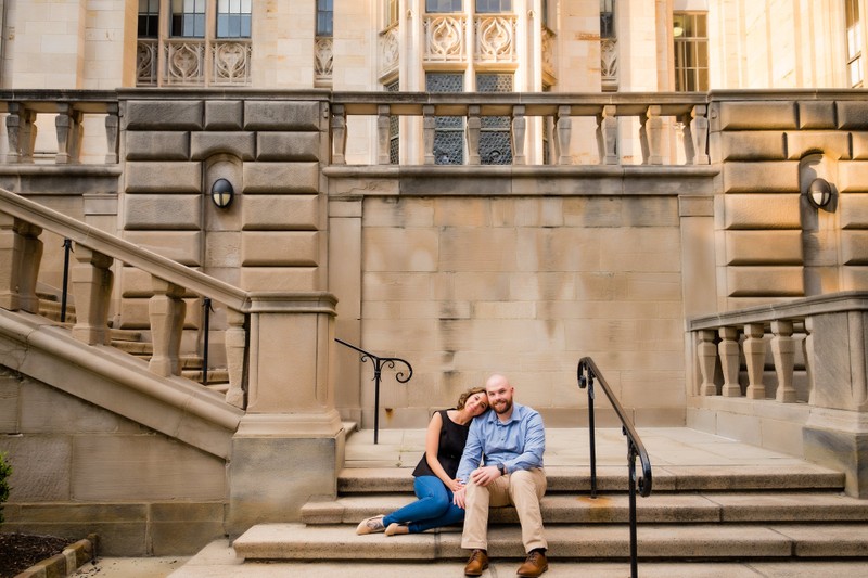University of Pittsburgh Cathedral Steps Pictures Engagement