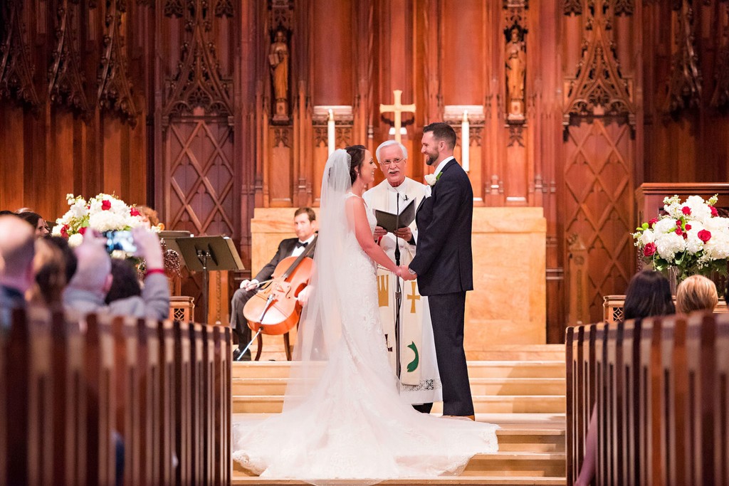 Bride Groom Altar Heinz Chapel NonDenomination Ceremony