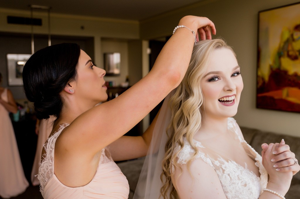 happy bride at fairmont hotel pittsburgh