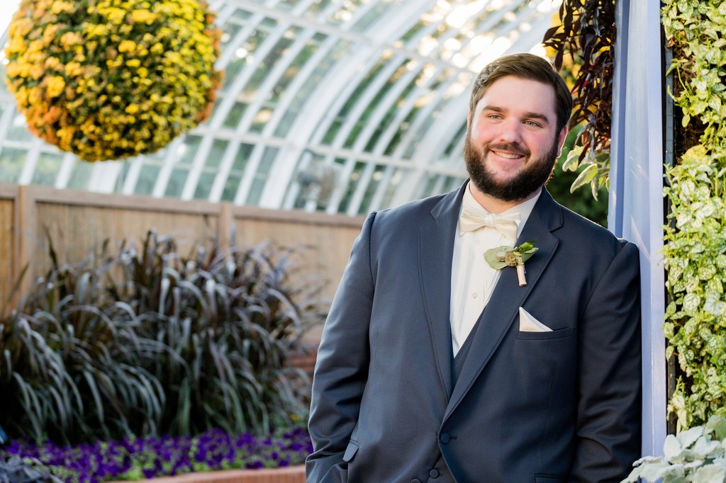 groom at wedding phipps conservatory