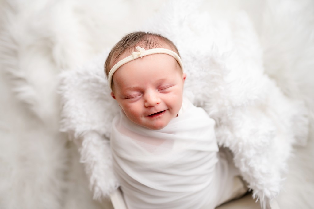 Smiling newborn baby photography pittsburgh