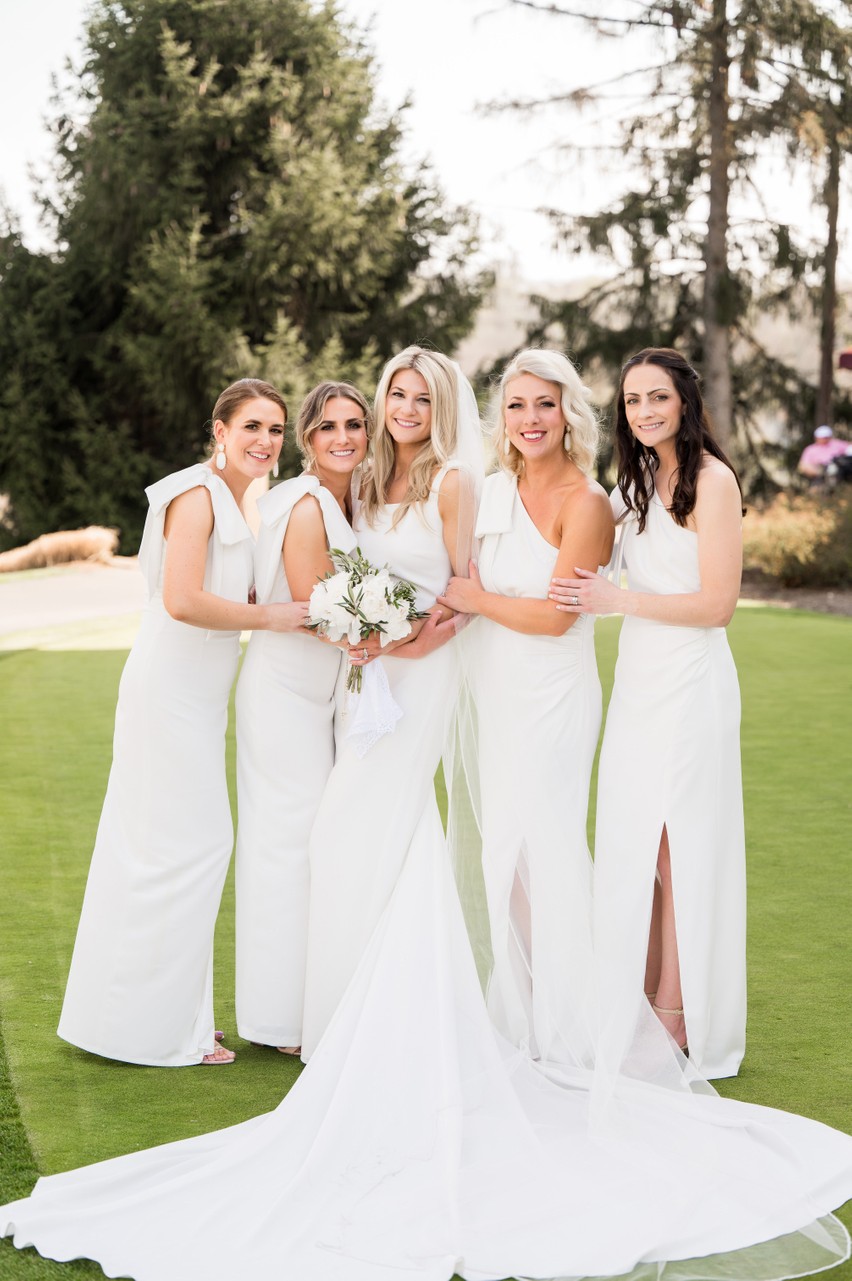 bridesmaids in white dresses pittsburgh wedding