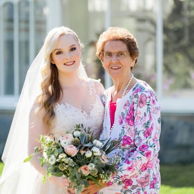 bride and her grandmother family photos