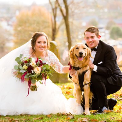 Wedding Picture Pittsburgh with Dog
