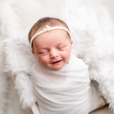 Smiling newborn baby photography pittsburgh