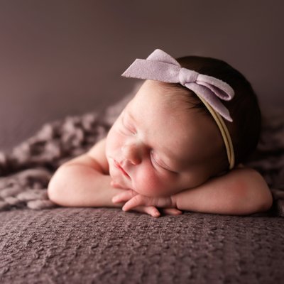 Newborn Photographer Pittsburgh baby on Purple