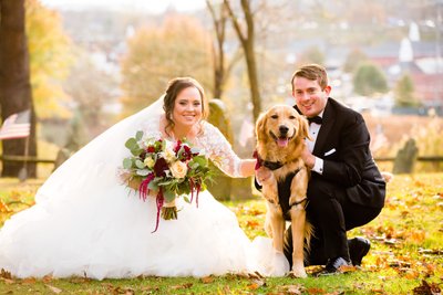 Wedding Picture Pittsburgh with Dog