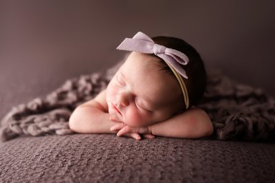 Newborn Photographer Pittsburgh baby on Purple