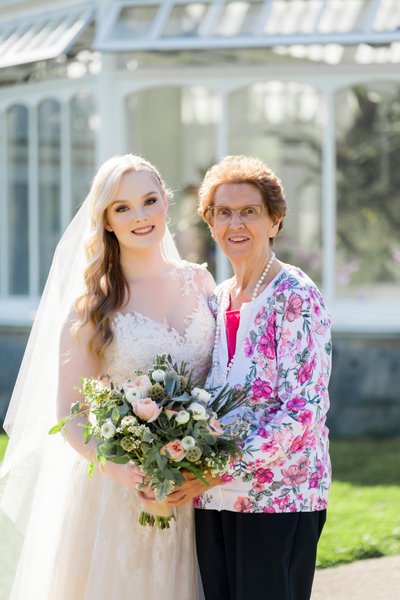 bride and her grandmother family photos