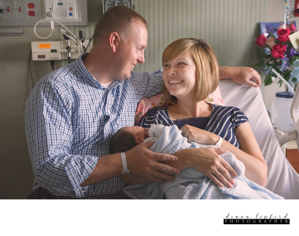 Newborn Fresh 48 Hospital Family Portrait