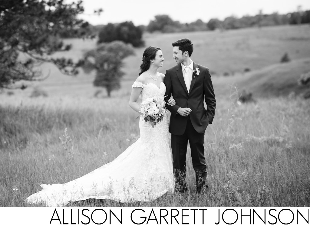 Black and White Wedding Portrait at Pioneers Park
