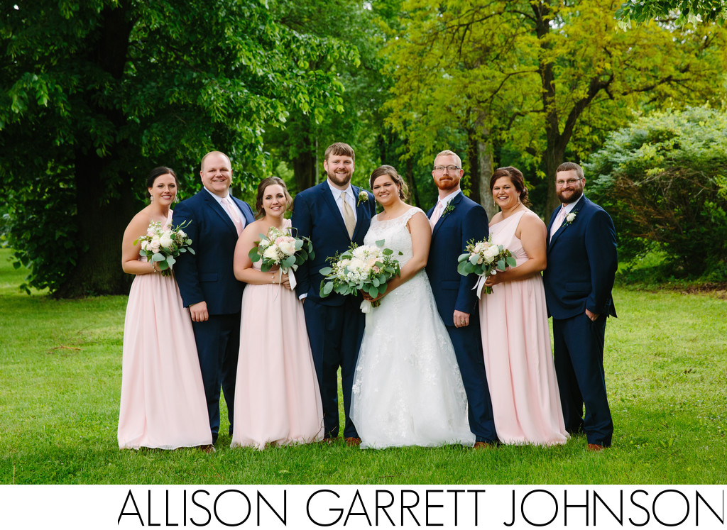 Wedding Party in Navy and Pink at Seward County Fairgrounds
