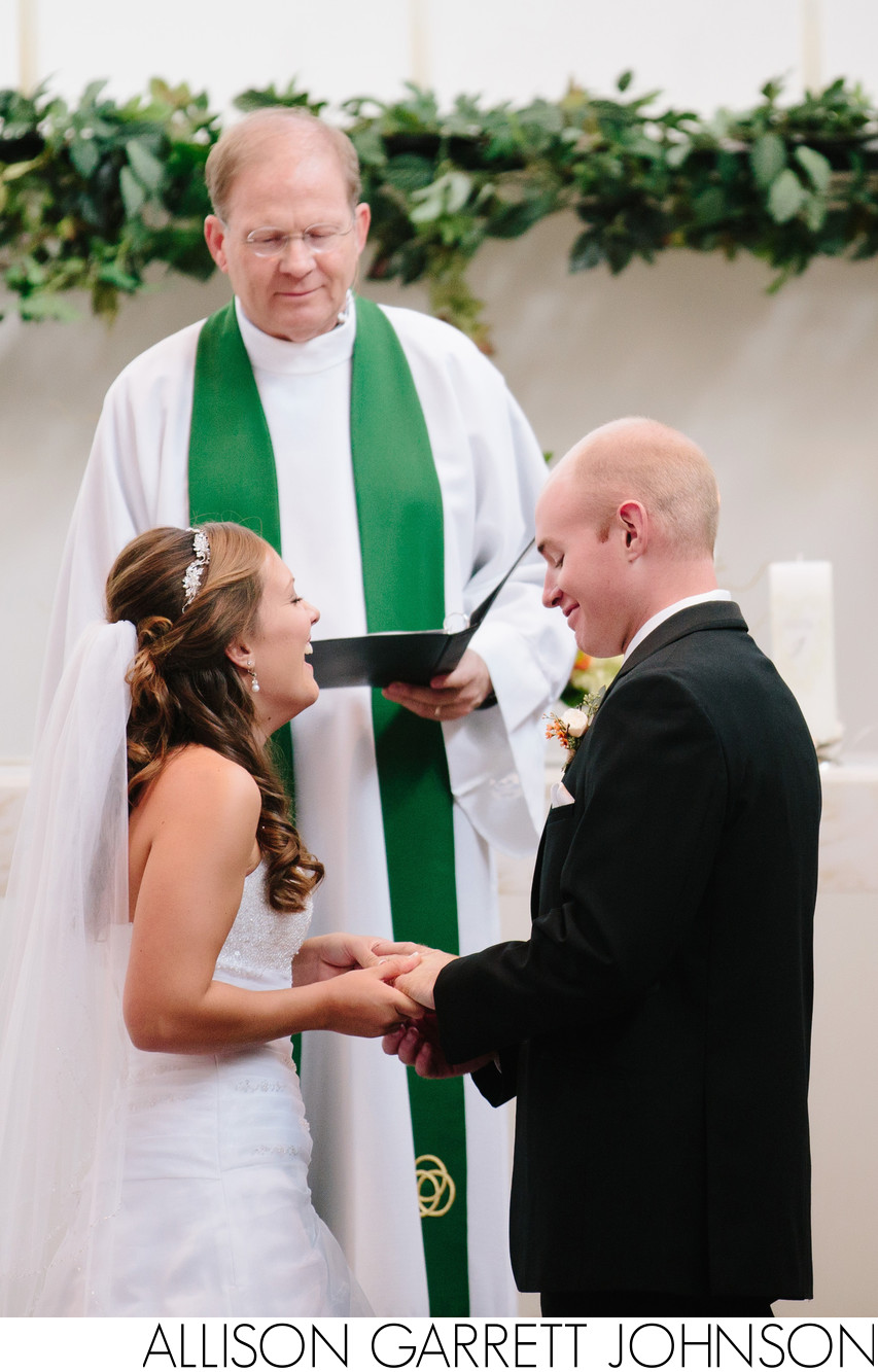 Couple Exchanges Rings at Christ Lutheran Wedding