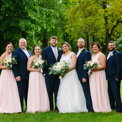 Wedding Party in Navy and Pink at Seward County Fairgrounds