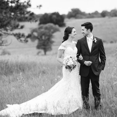 Black and White Wedding Portrait at Pioneers Park