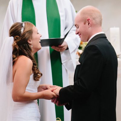 Couple Exchanges Rings at Christ Lutheran Wedding