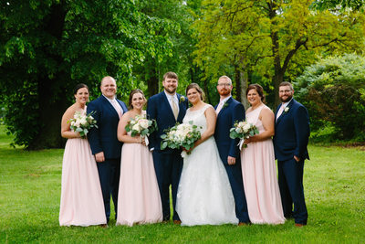 Wedding Party in Navy and Pink at Seward County Fairgrounds