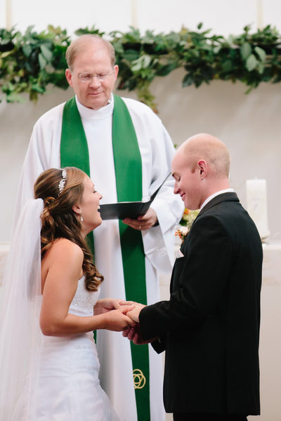 Couple Exchanges Rings at Christ Lutheran Wedding