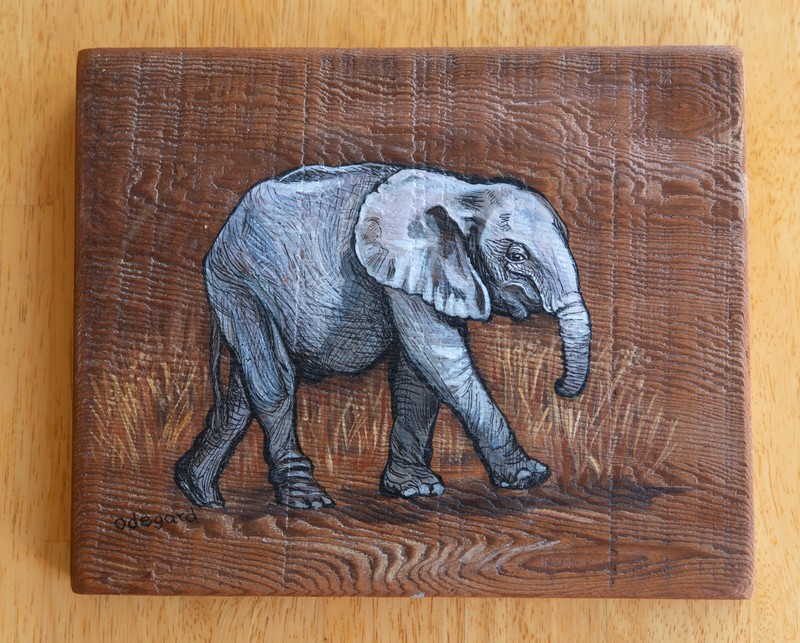 Elephant on Wood