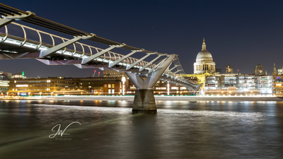 St Pauls & Millennium Bridge, London. Long exposure 