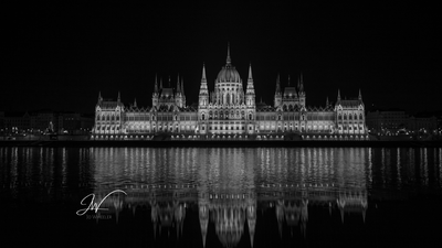 Hungarian Parliament Building in black & white