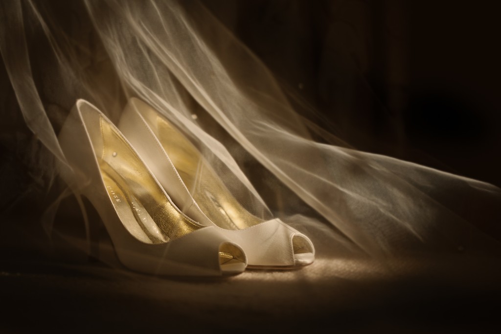 wedding shoes for a bride at Pennyhill Park in Surrey