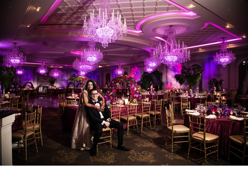 Newlyweds in Ballroom at The Rockleigh