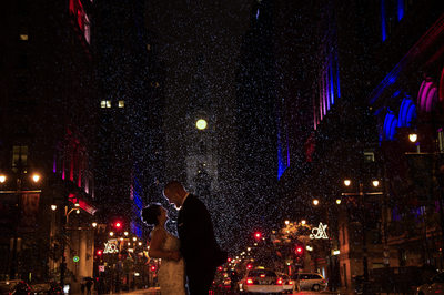Nighttime City Hall Photo in the Rain