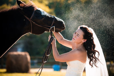 Bridal shoot with Horse Moorestown NJ Wedding