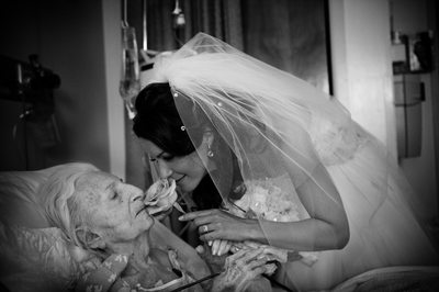 Bride Visits Grandmother in Hospital