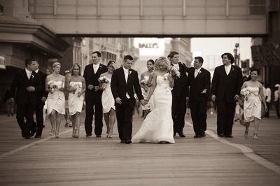 Wedding Party on Boardwalk