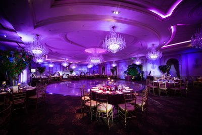 Purple Uplighting at The Rockleigh Wedding Reception