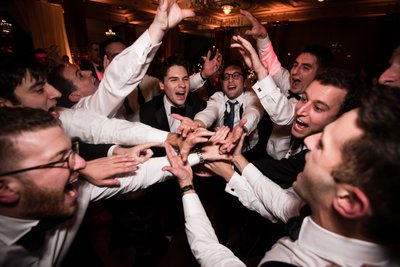 Groomsmen Partying at Crystal Tea Room Wedding