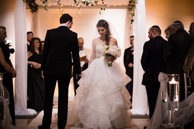 Bride Circling the Groom at Jewish Wedding Ceremony