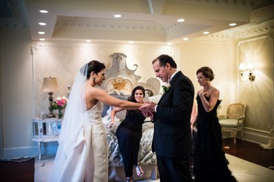 Father and Daughter in Ashford Estate Bridal Suite