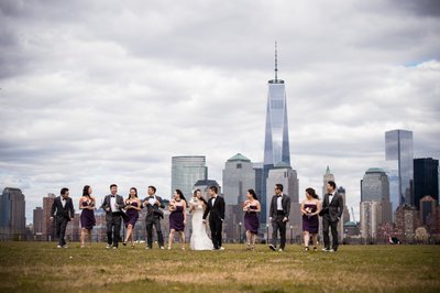 Wedding Photos with New York Skyline