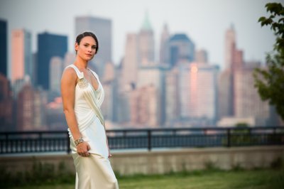 Bridal Portraits with NYC Skyline