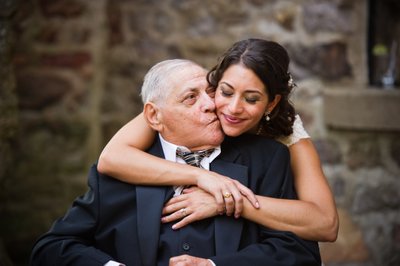 Bride with Grandfather at Wedding