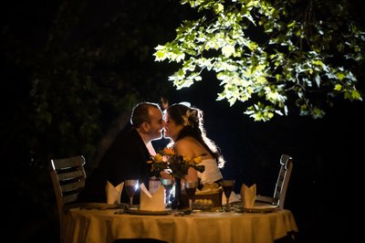 Nighttime Wedding Photo at Grounds of Sculpture