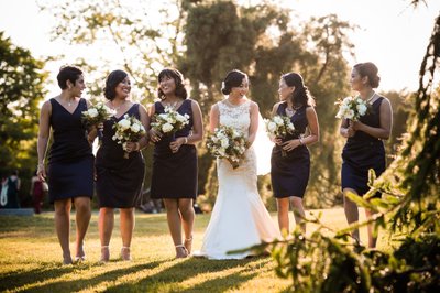 Bride and Bridesmaids at Grounds for Sculpture