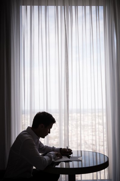 Writing a Letter to the Bride at the Four Seasons 