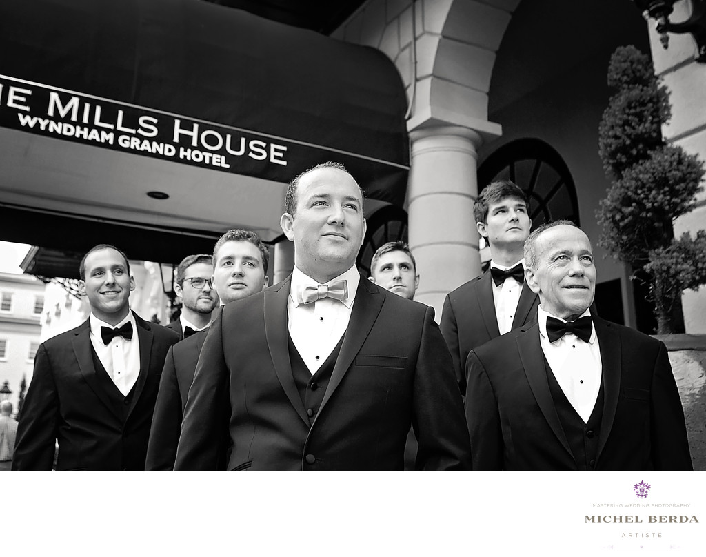 Groomsmen at The Mills House Wyndham Grand Hotel Charleston SC
