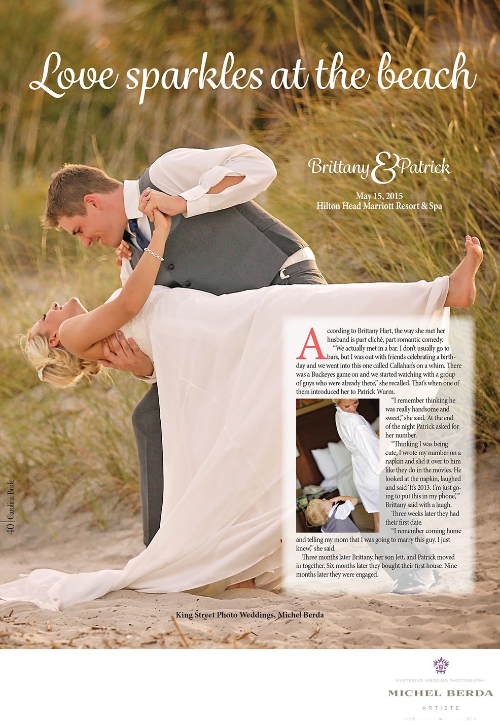 Carolina Bride July 2015 featured Brittany & Patrick First Page