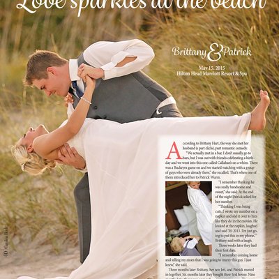 Carolina Bride July 2015 featured Brittany & Patrick First Page
